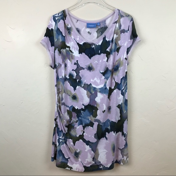 Vera Wang Dresses & Skirts - VERA WANG SS Floral Tunic/Dress Gathers at Hip M
